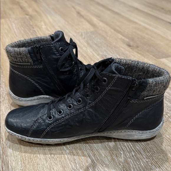 REMONTE SIZE 41 LIV 73 BLACK/GRAPHIT LEATHER BOOT (WOMEN'S) - Picture 6 of 8